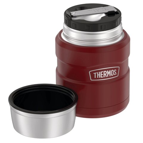 $28(指导价$32.99)Thermos 不锈钢焖烧杯470ml 带折叠勺 哑光砖红色