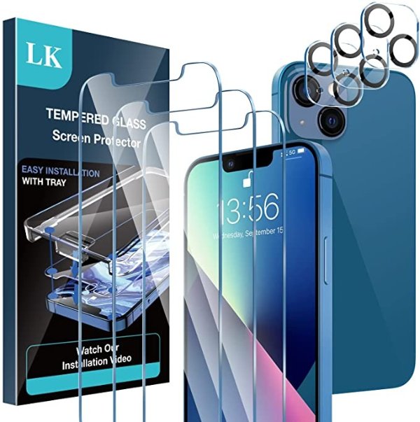 LK iPhone 13 (6.1)高清钢化膜+镜头膜 3件装