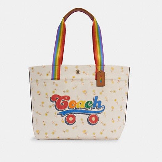 Tote With Rainbow Roller Skate Graphic 帆布托特