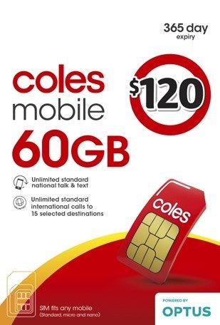 Coles Mobile 60GB年卡