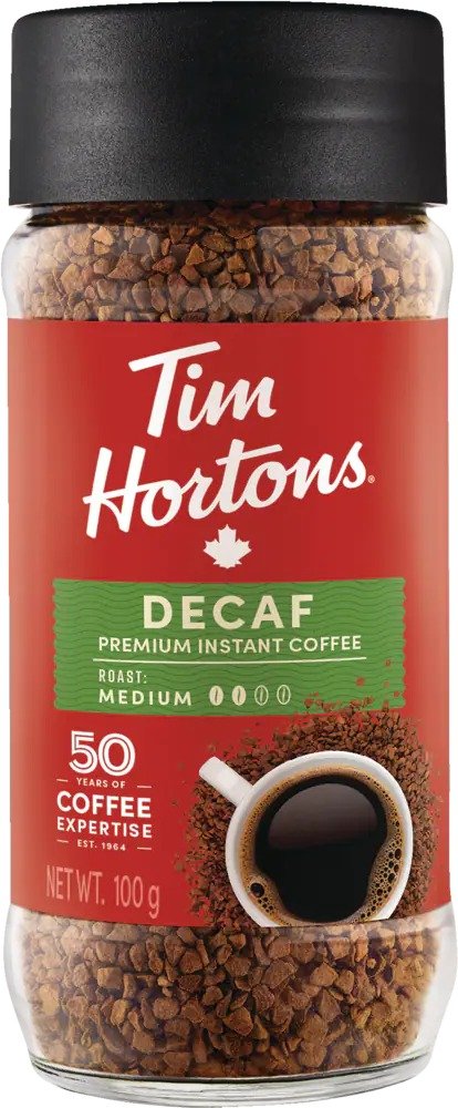 Tim Hortons 无咖啡因，烘焙速溶咖啡, 100-g