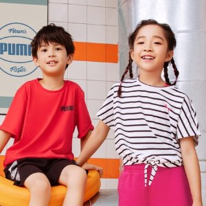 限今天：Puma 官网 儿童服饰运动鞋私密特卖 $8收短袖