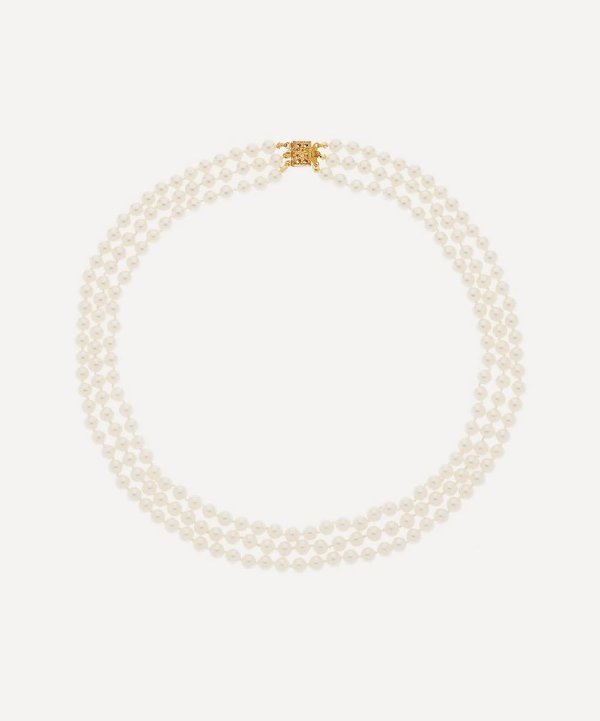 中古1960s三层珍珠项链