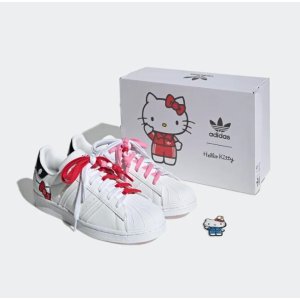 adidas × Hello Kitty 联名款贝壳头 波点黑尾 双配色鞋带