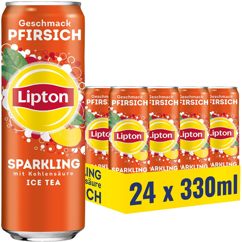 LIPTON 立顿桃子冰茶比超市便宜送货上门还有柠檬味和零糖版24罐仅