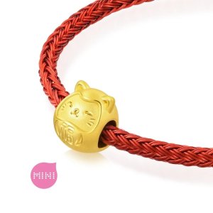 招财猫 足金串饰