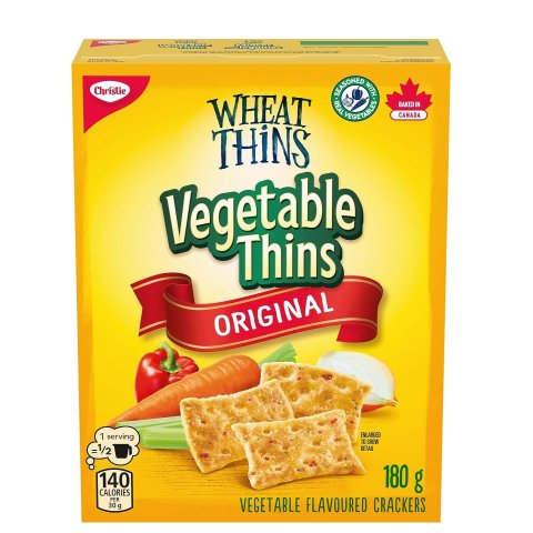 $1.8一盒白菜价：Wheat Thins 蔬菜味小饼干 180g 不含胆固醇 脂肪含量低