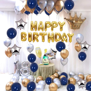 生日Party氛围气球装饰 创意场景布置 气球、横幅、装饰全都有