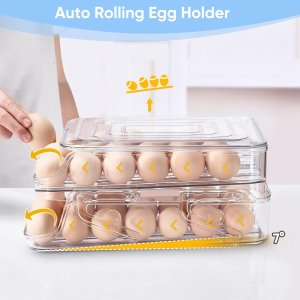 史低价：滚蛋吧🥚ECUCM 自动滚蛋鸡蛋收纳盒 36个装