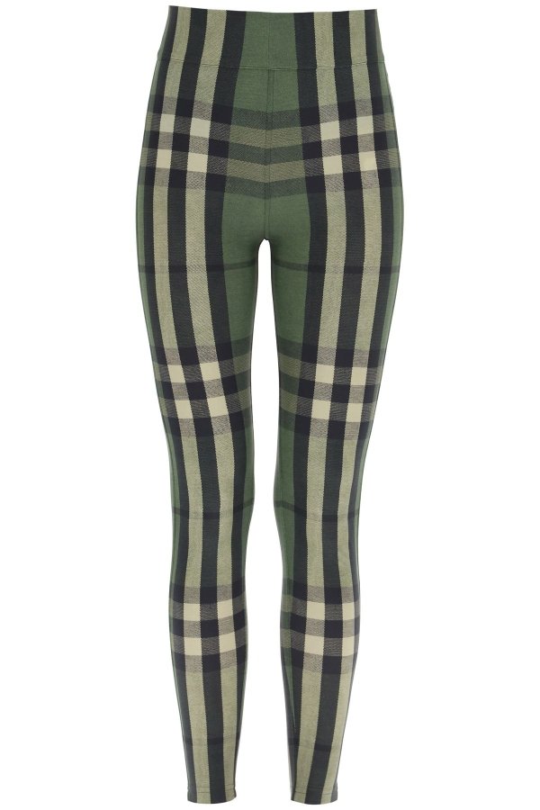 绿色格纹leggings