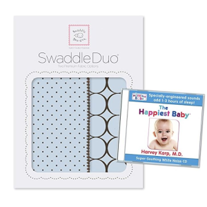 SwaddleDesigns 2件套透气棉毛毯 + 快乐宝贝助婴儿睡眠白噪声CD