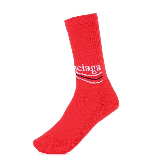 红色logo袜