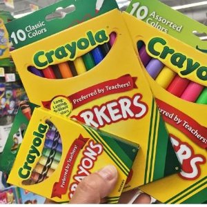 Crayola 学习文具用品开学季促销热卖, 收蜡笔，马克笔的好时机~