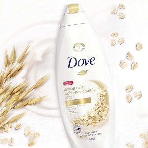 Dove 保湿燕麦沐浴露650mlx4瓶 修复和滋养干性皮肤