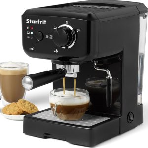 Starfrit 双喷嘴咖啡机 1.2L 可旋转蒸汽含泡沫棒 性价比满分