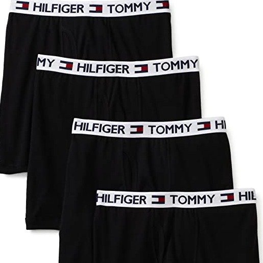 Tommy Hilfiger 男士平角内裤4件装 黑色小号