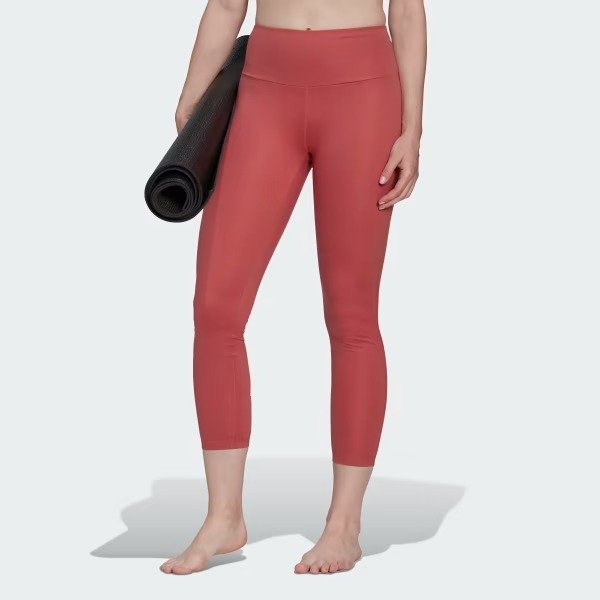 珊瑚红高腰瑜伽裤