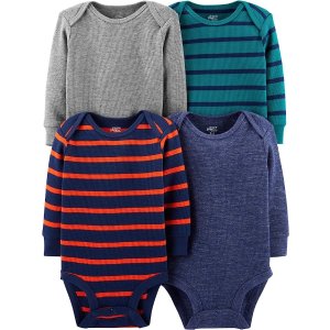 Simple Joys by Carter's Unisex Baby Long Sleeve Thermal Bodysuits 4 Pack