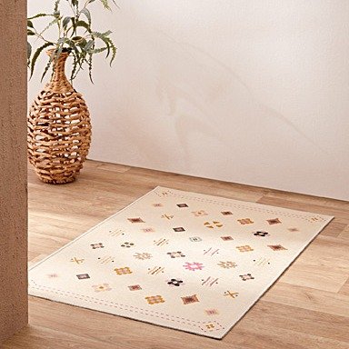米色印花地毯 60 x 90 cm