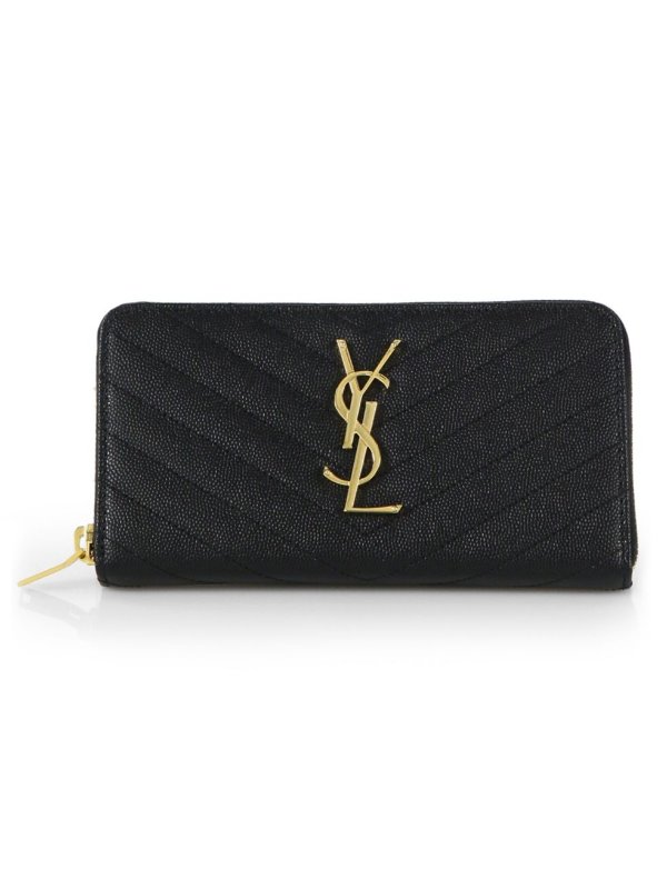 - Monogram Matelasse Leather Zip-Around Wallet