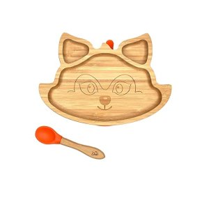 小狐狸 竹制儿童餐盘