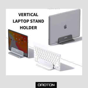 Omoton 桌面电脑收纳底座 两个插槽 10mm至40mm可调节