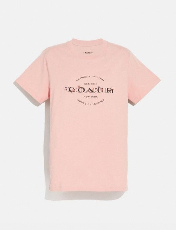 logo T恤 粉色