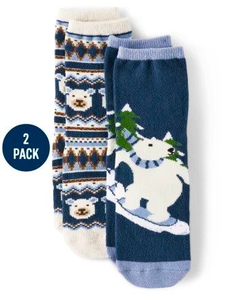 北极熊棉袜2双