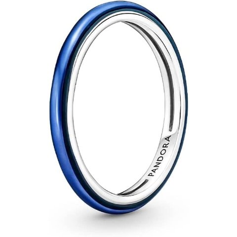 蓝色珐琅素圈戒指