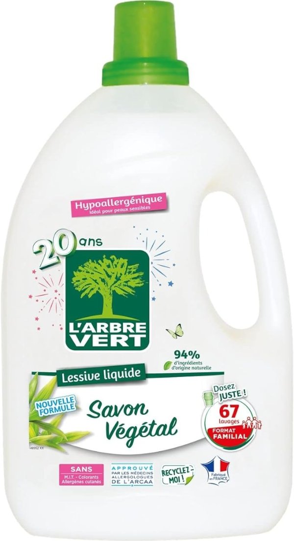 L'Arbre Vert 植物皂洗衣液 3L