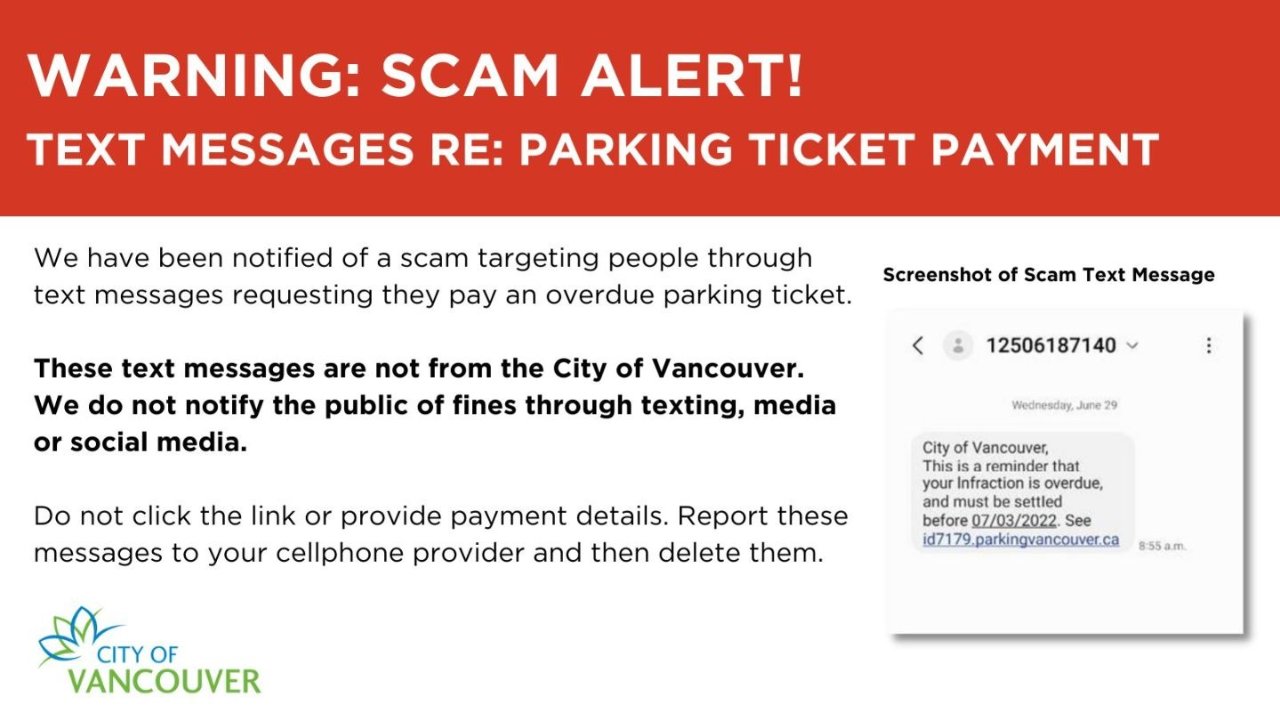 加拿大诈骗新套路！温哥华等地警方提醒居民警惕，收到这种停车罚单通知不要信！