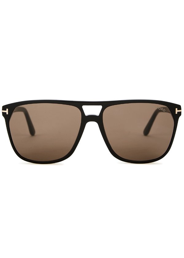Shelton black wayfarer-style sunglasses