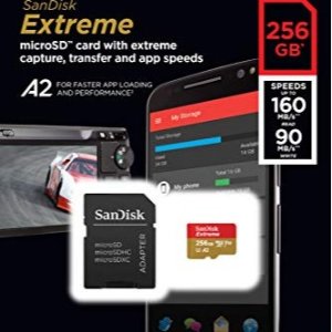 SanDisk Extreme microSDXC 256GB存储卡带适配器 5.4折特价