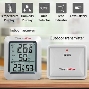 ThermoPro TP60S 温度湿度计 室内外同时显示 及时做出调整