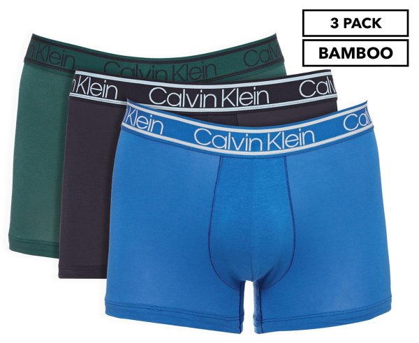 Men's Bamboo Comfort Trunks 3-Pack - Navy/Blue/Green