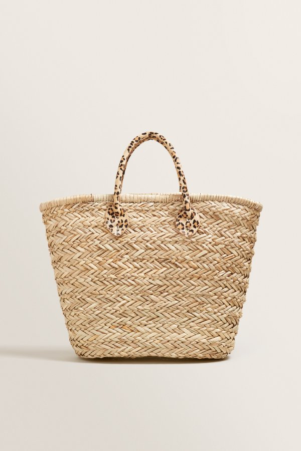 Ocelot Detail Straw Tote