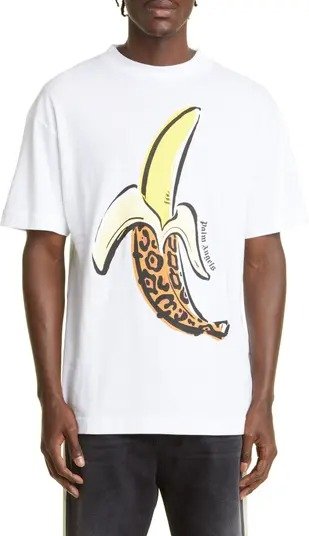 豹纹香蕉白T