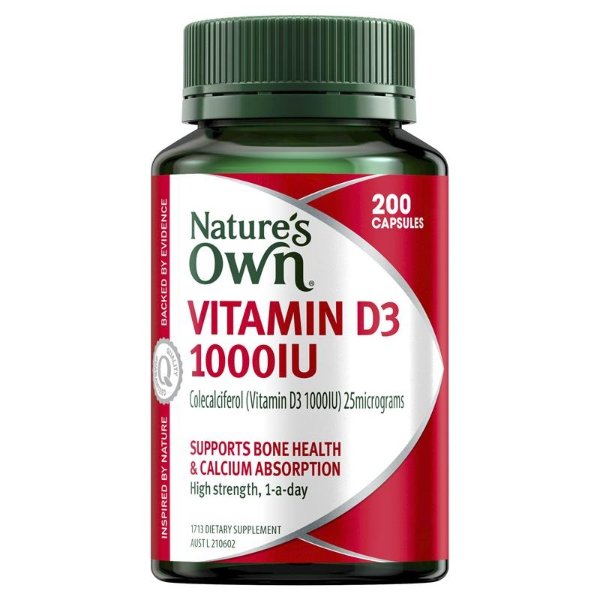 Vitamin D3 1000IU 200 Capsules