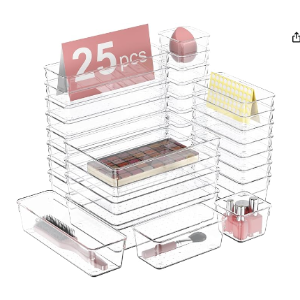 🥬白菜价🥬：RETHONE 透明收纳盒 25个 化妆品/餐具/文具收纳