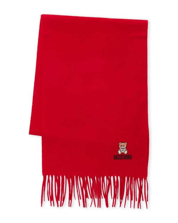 红色小熊羊毛围巾