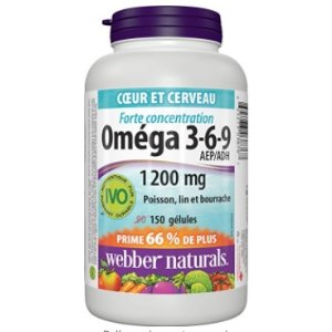 Webber Naturals伟博Omega3·6·9复合鱼油软胶囊 150粒装