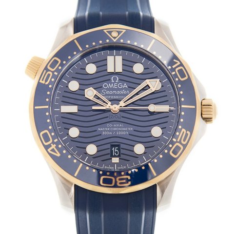 Seamaster 自动计时不锈钢及18kt黄金蓝色表盘男士手表