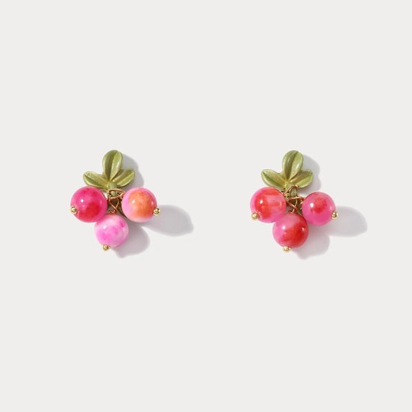 粉红莓耳饰