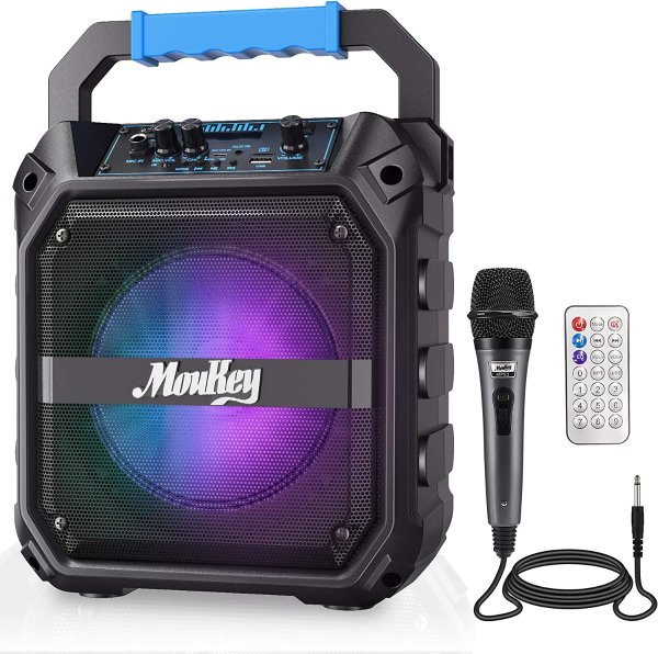 Moukey 派对卡拉OK神器 便携充电蓝牙扬声器 送麦克风