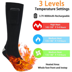 史低价：Ftaxiv 自加热高筒袜 男女通用 带4000m毫安可充电电池