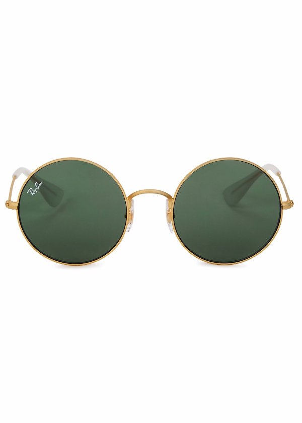 Gold-tone round-frame sunglasses