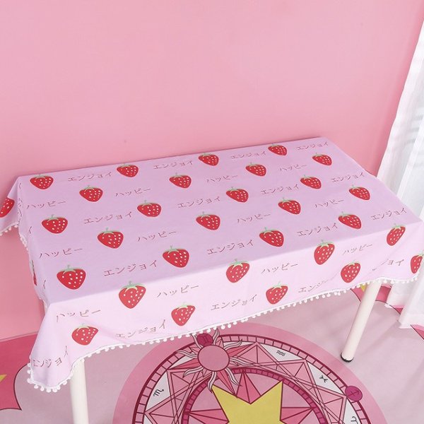 粉色草莓桌布 100*70cm