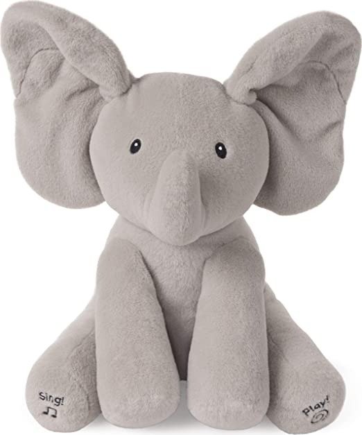 Animated Flappy The Elephant Stuffed Animal Plush, Gray, 12 inch (4053934)