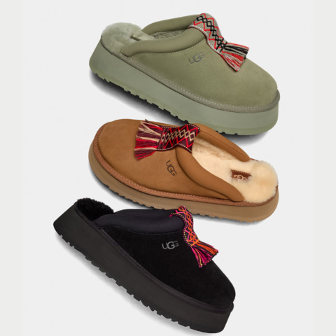 新品上市：2024 UGG新款厚底拖鞋Tazzle 棕/绿/黑3色可选下一个爆款$160 