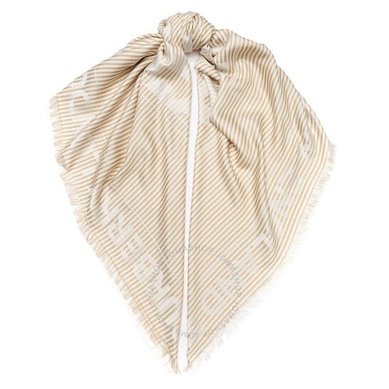 Striped Logo 丝绸围巾